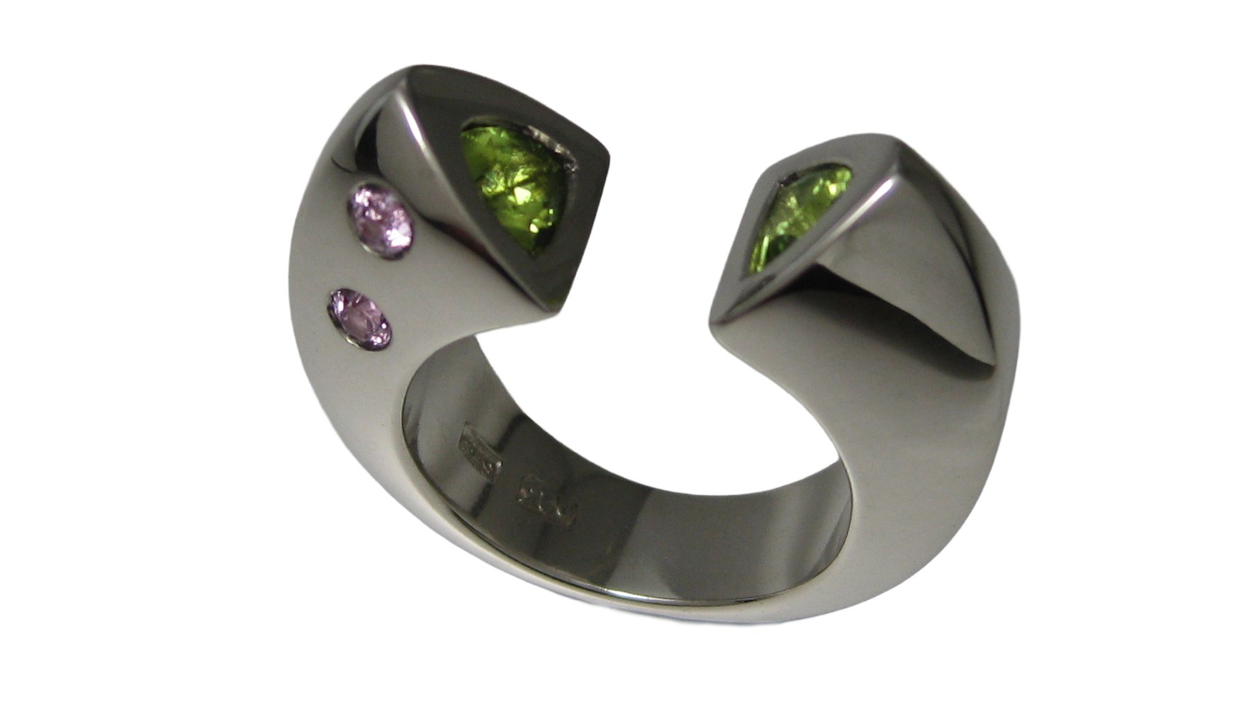 1776021261 Peridot & Pink Sapphire Ring